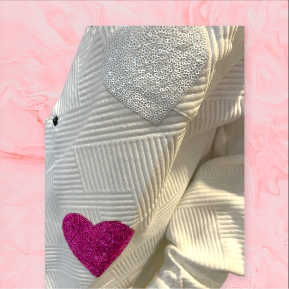 Beige sequin heart ribbed shacket S M L - Picture 7 of 7